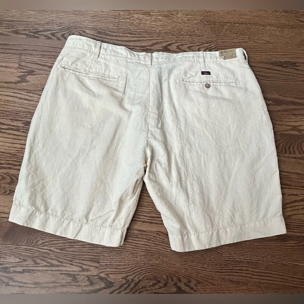 Faherty Men’s Linen Shorts Size 40 Cream Color NWT